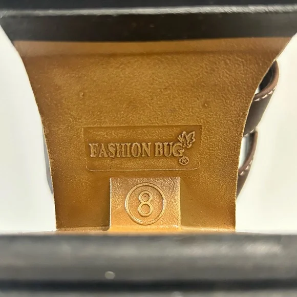 Vintage Chunky heel slide on brown Y2K 1990’s platform sandals by fashion bug - Picture 5 of 11